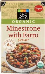 365 Everyday Value, Organic Minestrone with Farro Soup, 17 oz