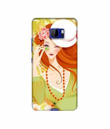 Amazon Brand - Solimo Designer Lady with Hat 3D Printed Hard Back Case Mobile Cover for HTC U Ultra