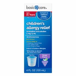 Amazon Basic Care Children’s Allergy Relief Loratadine Oral Solution 5 mg/5 mL,, 4 Ounce