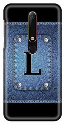 Amazon Brand - Solimo Designer Button Jeans Alphabet-L 3D Printed Hard Back Case Mobile Cover for Nokia 6 (2018)