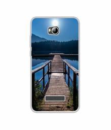 Amazon Brand - Solimo Designer Wooden Beach UV Printed Soft Back Case Mobile Cover for Micromax Canvas Spark 3 Q385