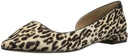 Amazon Brand - The Fix Women's Emma Pointed-Toe D'Orsay Ballet Flat, Snow Leopard, 7 M US