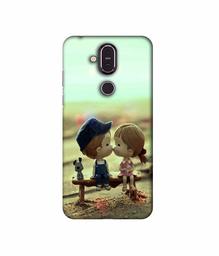 Amazon Brand - Solimo Designer Love Couples Pattern 3D Printed Hard Back Case Mobile Cover for Nokia 8.1