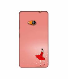 Amazon Brand - Solimo Designer Red Dress Lady 3D Printed Hard Back Case Mobile Cover for Microsoft Lumia 535