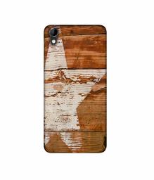 Amazon Brand - Solimo Designer Star Impression On Wood 3D Printed Hard Back Case Mobile Cover for HTC Desire 728G