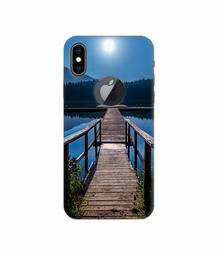 Amazon Brand - Solimo Designer Wooden Beach 3D Printed Hard Back Case Mobile Cover for Apple iPhone Xs Max (Logo Cut)