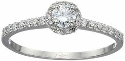 IGI Certified Lab Grown Diamond Halo Engagement Ring in 14k White Gold (1/2 CT.TW., I-J Color, SI1-SI2 Clarity), Size 6