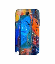 Amazon Brand - Solimo Designer Blue and Orange Brush 3D Printed Hard Back Case Mobile Cover for Samsung Galaxy Note 2 N7100