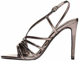 Amazon Brand - find. Assymetric Sandal Open Toe, Grey (Gunmetal), US 5