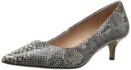 206 Collective Amazon Brand Women's Queen Anne Kitten Heel Dress Pump, Python Print, 5 B US