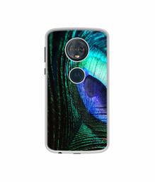 Amazon Brand - Solimo Designer Peacock Feather UV Printed Soft Back Case Mobile Cover for Motorola Moto G6 Plus