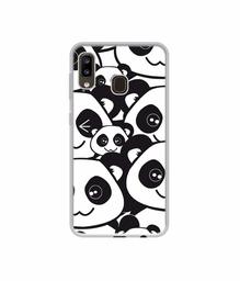 Amazon Brand - Solimo Designer Panda Texture UV Printed Soft Back Case Mobile Cover for Samsung Galaxy A20