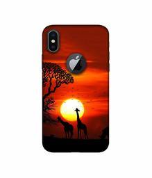 Amazon Brand - Solimo Designer Sunshade 3D Printed Hard Back Case Mobile Cover for Apple iPhone X (Logo Cut)