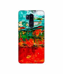 Amazon Brand - Solimo Designer Green and Orange Glass Color 3D Printed Hard Back Case Mobile Cover for LG G7 ThinQ