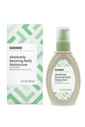 Amazon Brand - Solimo Absolutely Beaming Daily Moisturizer, Broad Spectrum SPF 15 Sunscreen, 4 Fluid Ounce