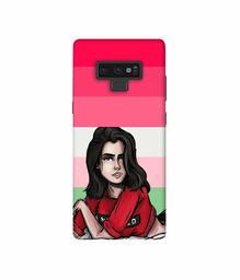 Amazon Brand - Solimo Designer Lady Vector With Line 3D Printed Hard Back Case Mobile Cover for Samsung Galaxy Note 9