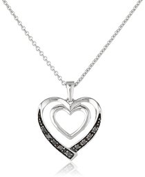 [Find] Amazon Collection Sterling Silver Black daiyamondoakusentoha-topendantonekkuresu, 18 "