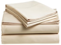 Pinzon Hemstitch 400-Thread-Count Egyptian Cotton Sateen Twin Sheet Set, Maize