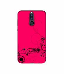 Amazon Brand - Solimo Designer Black Pattern on Pink 3D Printed Hard Back Case Mobile Cover for Huawei Honor 9i