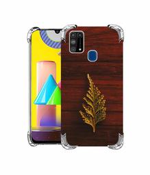 Amazon Brand - Solimo Designer Leaf on Wood UV Printed Soft Back Case Mobile Cover for Samsung Galaxy M31