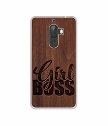 Amazon Brand - Solimo Designer Girl Boss On Wood UV Printed Soft Back Case Mobile Cover for 10.or G