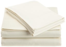 Pinzon Wrinkle-Free 540-Thread-Count Cotton Sateen King Sheet Set, Ivory