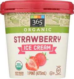 365 Everyday Value, Organic Strawberry Ice Cream, 16 oz (Frozen)