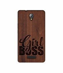 Amazon Brand - Solimo Designer Girl Boss On Wood 3D Printed Hard Back Case Mobile Cover for Micromax Canvas Pace 4G Q416