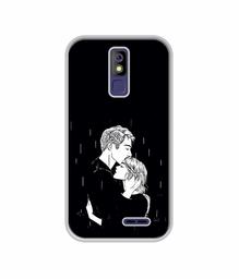 Amazon Brand - Solimo Designer Couples Standing in Rain UV Printed Soft Back Case Mobile Cover for Panasonic P100