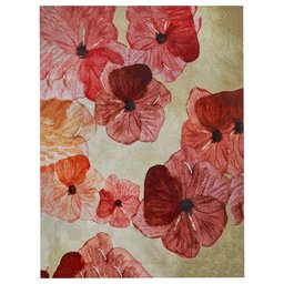 Amazon Brand – Stone & Beam Modern Red & Pink Floral Print Wall Art on Canvas, 30