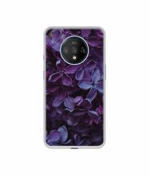 Amazon Brand - Solimo Designer Purple Flowers UV Printed Soft Back Case Mobile Cover for OnePlus 7T