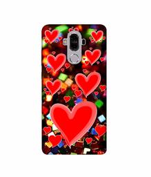 Amazon Brand - Solimo Designer Heart Texture on Glitters 3D Printed Hard Back Case Mobile Cover for Huawei Mate 9