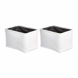 AmazonBasics Storage Bins - Metallic White, 2-Pack