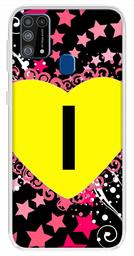 Amazon Brand - Solimo Designer Multicolor Heart Pattern Alphabet-I Printed Soft Back Case Mobile Cover for Samsung Galaxy M31