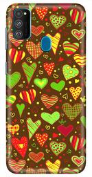 Amazon Brand - Solimo Designer Heart Pattern Design 3D Printed Hard Back Case Mobile Cover for Samsung Galaxy M21 / M30s