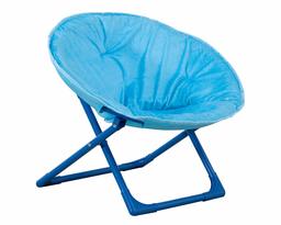 AmazonBasics Kids Folding Moon Indoor Papasan Chair for Children - Solid Blue (Renewed)