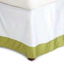 Pinzon Hotel Banded 100-Percent Egyptian Cotton Sateen Full Bed Skirt, Apple Green