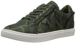 The Fix Women's Tinsley Frayed Silk Lace-up Sneaker, Autumn Green Camo, 8 B US