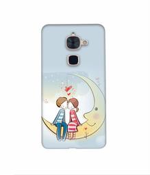 Amazon Brand - Solimo Designer Couple Sitting On Moon 3D Printed Hard Back Case Mobile Cover for LeTV Le 2