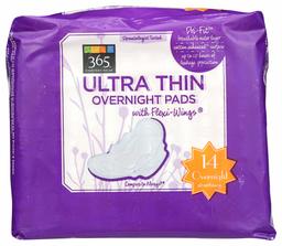 365 Everyday Value, Overnight Pads, Ultra Thin, 14 ct