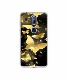 Amazon Brand - Solimo Designer Golden Butterfly Pattern UV Printed Soft Back Case Mobile Cover for Nokia 7.1