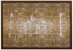 Rivet White on Bronze Print of Taj Mahal