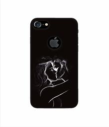 Amazon Brand - Solimo Designer Kissing Couple 3D Printed Hard Back Case Mobile Cover for Apple iPhone 7 (with Logo Cut)