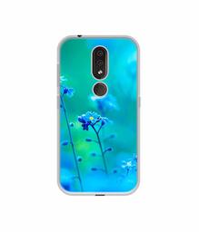 Amazon Brand - Solimo Designer Blue Flower UV Printed Soft Back Case Mobile Cover for Nokia 4.2