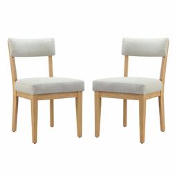 Amazon Brand – Stone & Beam Bergen Upholstered Dining Chair with Wood Legs, Set of 2, 20