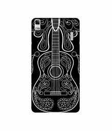 Amazon Brand - Solimo Designer White Gitar On Black 3D Printed Hard Back Case Mobile Cover for Lenovo A7000