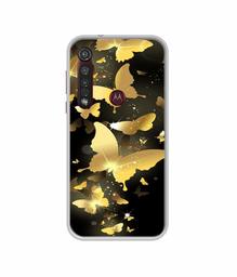 Amazon Brand - Solimo Designer Golden Butterfly Pattern UV Printed Soft Back Case Mobile Cover for Motorola Moto G8 Plus