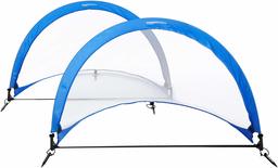 AmazonBasics Pop-Up Soccer Goal Net Set with Carrying Case - 6 Feet, Blue (Renewed)