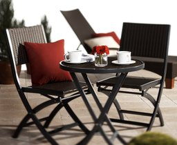 Strathwood Ritta Weatherproof Resin Wicker Bistro Set - Dark Grey