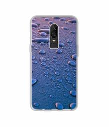 Amazon Brand - Solimo Designer Water Drops UV Printed Soft Back Case Mobile Cover for OnePlus 6